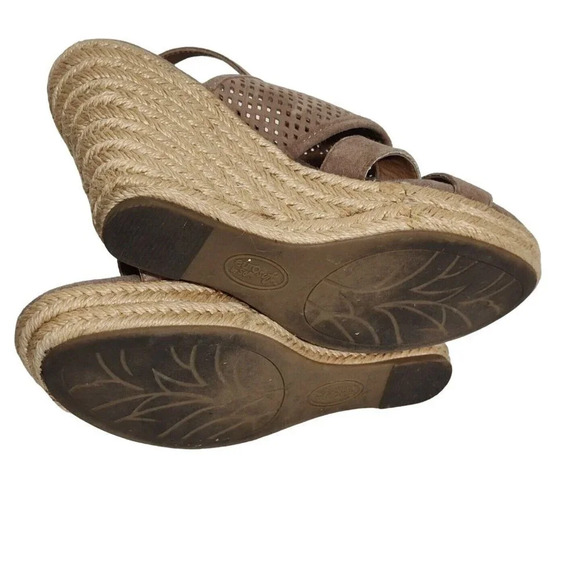 Euro Soft by Sofft Brown Wedge Espadrille Heels Sandals Women Size 8.5M Open Toe - Picture 7 of 7
